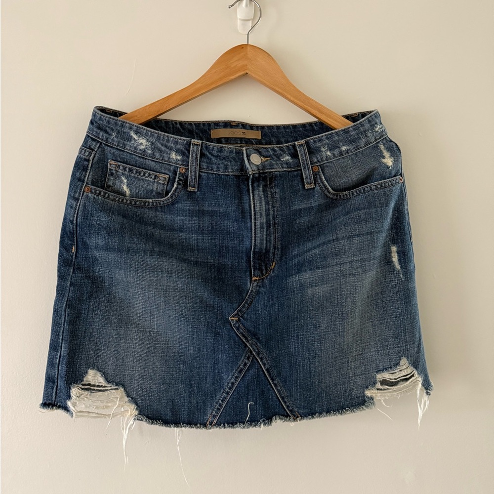 Joe's Jeans 30W Women Flat Mini Denim Jean Distressed High Rise Skirt